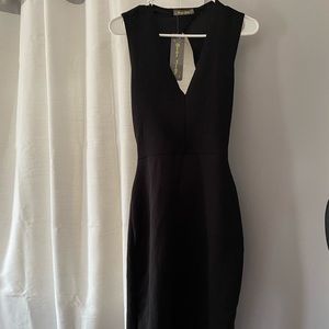 Black open back dress